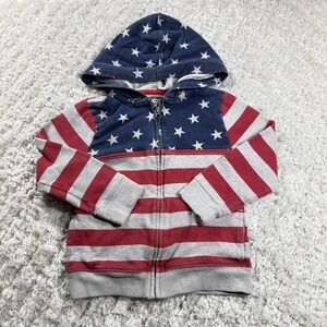 Vintage OshKosh B'gosh Hoodie Boys 5 Stars Stripes USA Flag Merica Y2K Party